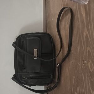Women's multi-sack black leather crossbody or shoulder bag